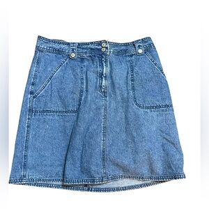 Vintage Liz Claiborne Denim Skort 90s Jean‎ Skirt Shorts Y2K Utility Style Sz 14